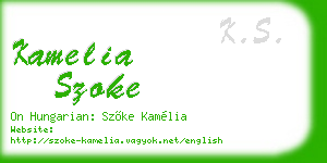 kamelia szoke business card